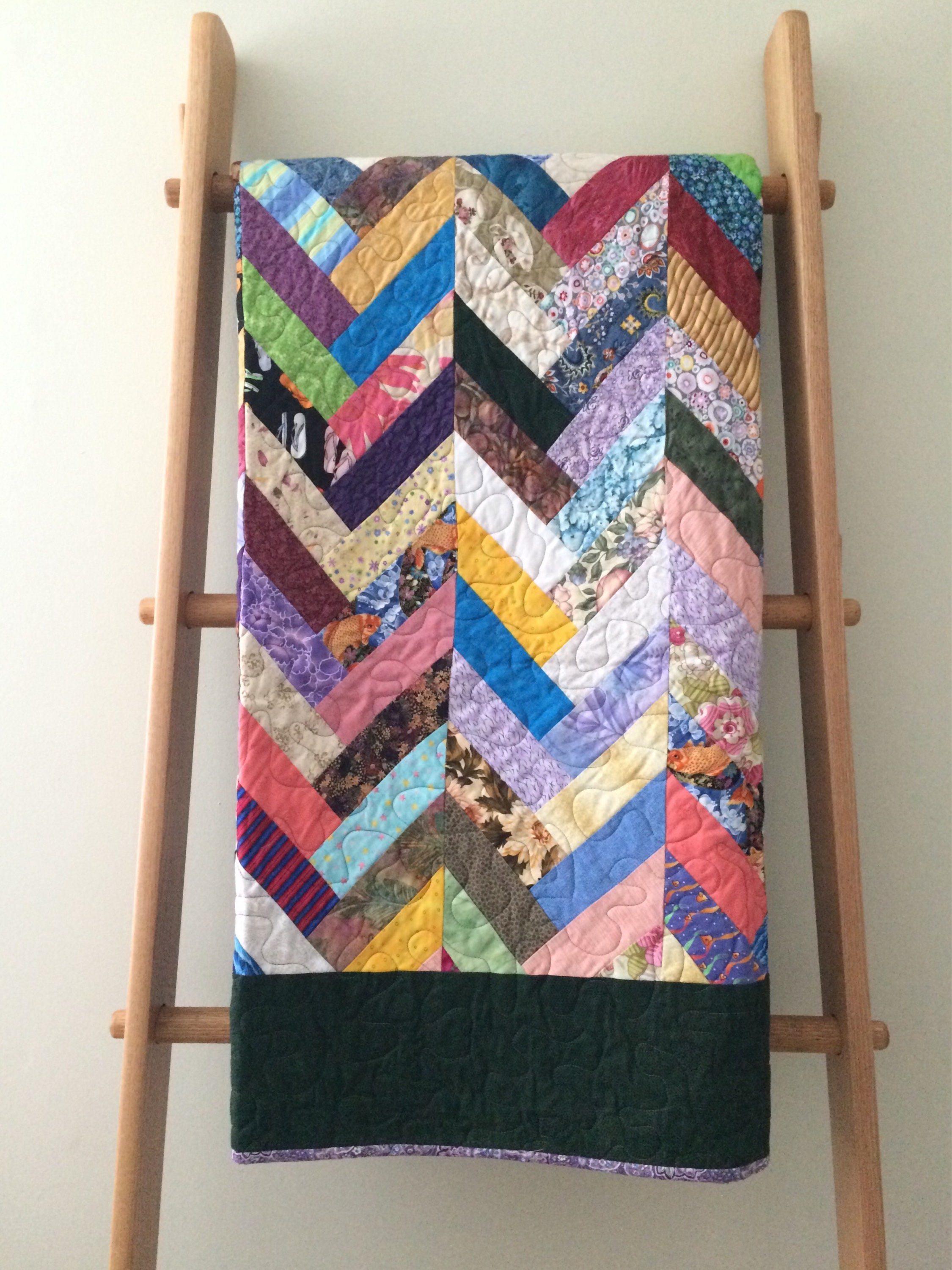 LAP or YOUTH QUILT French Braid Green Oversized Lap Handmade Etsy