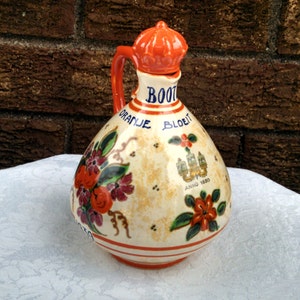 Vintage Gouda Decanter, Commemorating the Birth of Princess Irene, Art Pottery Jug by Zuid Holland PZH, Hand Painted, Dated 1939, RARE image 2