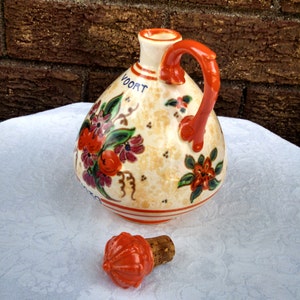 Vintage Gouda Decanter, Commemorating the Birth of Princess Irene, Art Pottery Jug by Zuid Holland PZH, Hand Painted, Dated 1939, RARE image 3