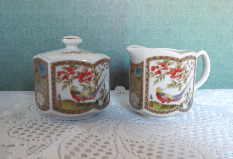 Vintage Tea Set, Nippon Tokusei Bird of Paradise Set, 10 Pieces, Rising