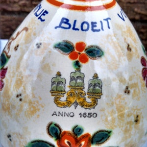 Vintage Gouda Decanter, Commemorating the Birth of Princess Irene, Art Pottery Jug by Zuid Holland PZH, Hand Painted, Dated 1939, RARE image 4