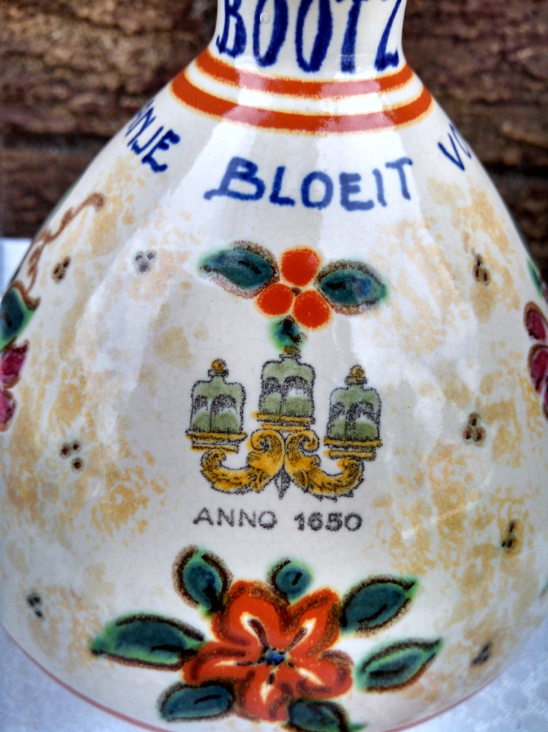 Vintage Gouda Decanter, Commemorating the Birth of Princess Irene, Art Pottery Jug by Zuid Holland PZH, Hand Painted, Dated 1939, RARE image 4