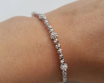 Sterling silver bracelet with swarovski crystal