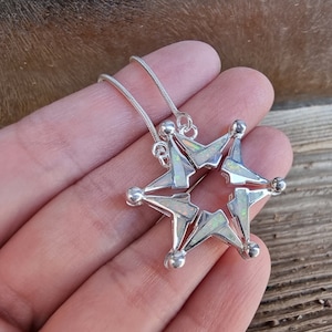 925 Sterling Silver Open able Star of David with Opal, Unique David Star Pendant, David Star Pendant Or Beautiful Opal Necklace, two in one