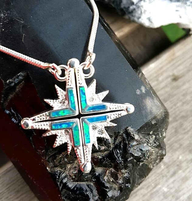 Two-way Magnetic Star of Bethlehem Pendant Necklace #4 (black