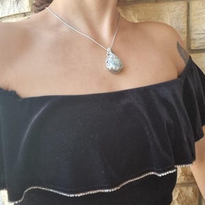 Roman Glass Necklace, Ancient Roman Glass, Historical Glass Jewelry, Patina Roman Glass Pendant, Teardrop Shape Pendant