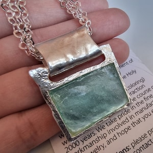 Green Roman Glass Necklace, Ancient Roman Glass, Historical Glass Jewelry, Israeli Jewelry, Holy Land Glass, Unusual Necklace For Women