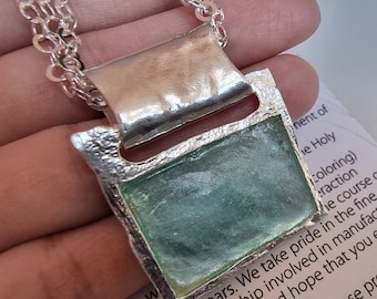 Sterlingzilveren ketting van Romeins glas: oude Israëlische sieraden