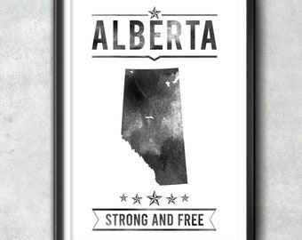 ALBERTA CANADA Province Typography Print, Typography Poster, Alberta Poster, Alberta Art, Alberta Gift, Alberta Decor