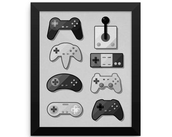GAME PAD PRINT, Gamer Gift, Gaming Poster, Gaming Art, Gaming Wall Art, Gaming Print, Gaming Illustration, Vintage, Gaming Decor, Retro Cool