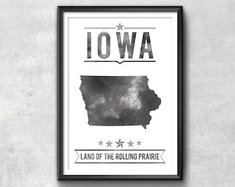 IOWA State Typography Print, Typography Poster, Iowa Poster, Iowa Art, Iowa Gift, Iowa Decor, Iowa Print, Iowa Love, Iowa State, Iowa Map