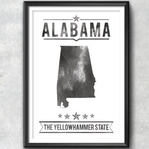 ALABAMA State Typography Print, Typography Poster, Alabama Poster, Alabama Art, Alabama Gift, Alabama Decor, Alabama Print, Alabama State