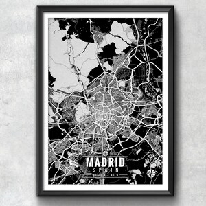 MADRID Spain Map with Coordinates, Madrid Wall Art, Madrid Map, Map Art, Map Print, Madrid Print, Madrid Art, Madrid Gift, Map, Wall Art,Map image 4