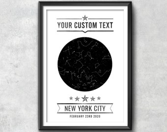 CUSTOM STAR MAP, Star Map Wall Art, Star Map Art, Map Art, Map Print, Star Print, Star Art, Star Decor, Star Poster