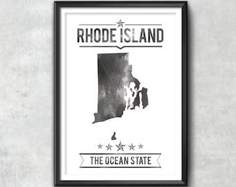 RHODE ISLAND State Typography Print, Typography Poster, Rhode Island Poster, Rhode Island Print, Rhode Island Gift, Rhode Island Decor, Love