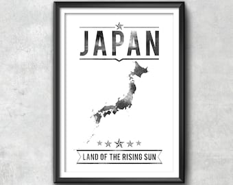 JAPAN Typography Print, Japan Poster, Japan Wall Art, Japan Gift, Japan Decor, Japan Print, Japan Map, Japan Decor, Japan, Japan Art, Poster