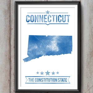 CONNECTICUT State Typography Print, Typography Poster, Connecticut Poster, Connecticut Art, Connecticut Gift, Connecticut Decor, Connecticut