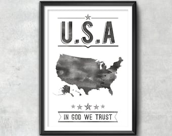 USA-Typographie, Typografie-Poster, USA Poster, Usa Art, USA Geschenk, Usa Dekor, 4. Juli, 4. Juli, patriotischen Amerika Druck, Amerika,