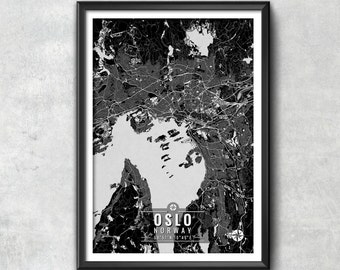 OSLO Norway Map with Coordinates, Oslo Map, Map Art, Map Print, Oslo Print, Oslo Art, Oslo Wall Art, Wall Art, Oslo, Map, Oslo Map Art, Oslo