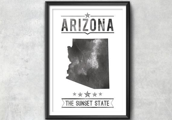 ARIZONA State Typography Print, Typography Poster, Arizona Poster, Arizona Art, Arizona Gift, Arizona Decor, Arizona Print, Arizona Map, Map