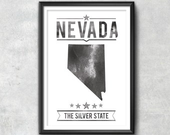 NEVADA State Typography Print, Typography Poster, Nevada Poster, Nevada Art, Nevada Gift, Nevada Decor, Nevada Print, Nevada Gift, Nevada