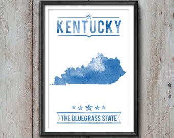 KENTUCKY State Typography Print, Typography Poster, Kentucky Poster, Kentucky Art, Kentucky Gift, Kentucky Decor, Kentucky Print, Kentucky