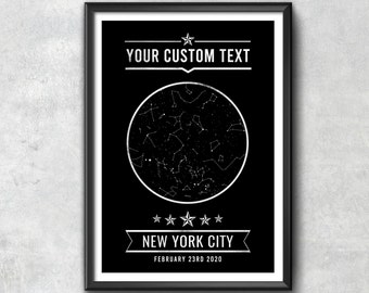 CUSTOM STAR MAP, Star Map Wall Art, Star Map Art, Map Art, Map Print, Star Print, Star Art, Star Decor, Star Poster