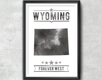 WYOMING State Typography Print, Wyoming, Typography Poster, Wyoming Poster, Wyoming Art, Wyoming Gift, Wyoming Decor, Wyoming, Wyoming Love