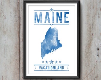 MAINE State Typography Print, Typography Poster, Maine Poster, Maine Art, Maine Gift, Maine Decor, Maine Print, Maine Love, Maine Map, Maine