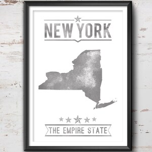 NEW YORK State Typography Print, Typography Poster, New York Poster, New York Art, New York Gift, New York Decor, New York Print, New York GRANITE