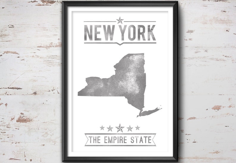 NEW YORK State Typography Print, Typography Poster, New York Poster, New York Art, New York Gift, New York Decor, New York Print, New York GRANITE