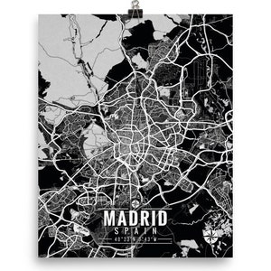 MADRID Spain Map with Coordinates, Madrid Wall Art, Madrid Map, Map Art, Map Print, Madrid Print, Madrid Art, Madrid Gift, Map, Wall Art,Map image 2