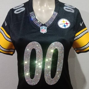 Pittsburgh Football Steelers Crystal Blinged Out Service (This Jersey is a display, jersey not included )