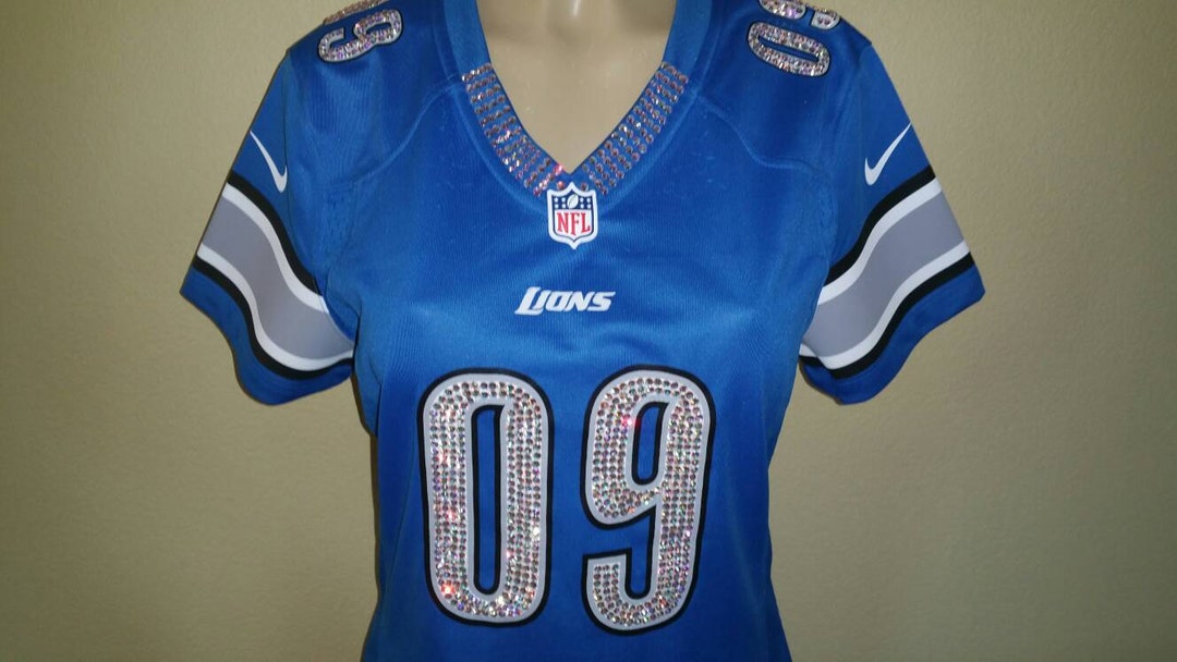Detroit Football Lions Custom Crystal Bling Service this 