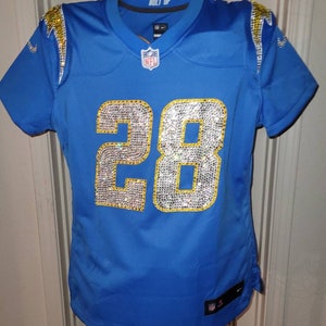 Los Angeles Football Chargers Custom Crystal Bling Service *Jersey is a display, jersey not included * *Read Description*