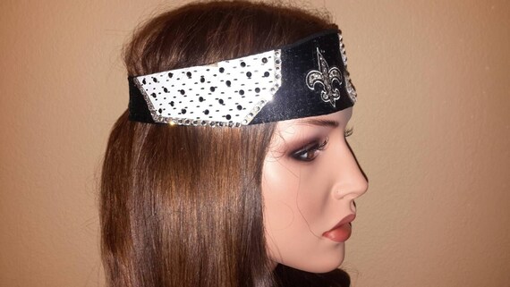 New Orleans Football Crystal Saints Custom Blinged Out Headband Etsy