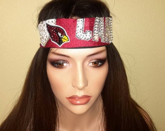 Arizona Football Crystal Cardinals  Custom blinged out headband