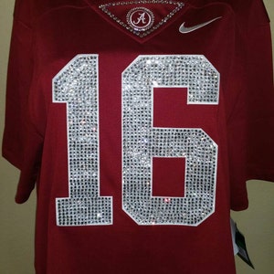 Alabama College Football Custom Crystal Bling Service  (This Jersey is a display, jersey Not Included) *Read description