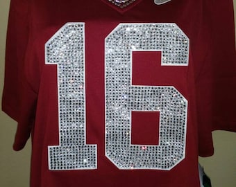 Alabama College Football Custom Crystal Bling Service (this Jersey