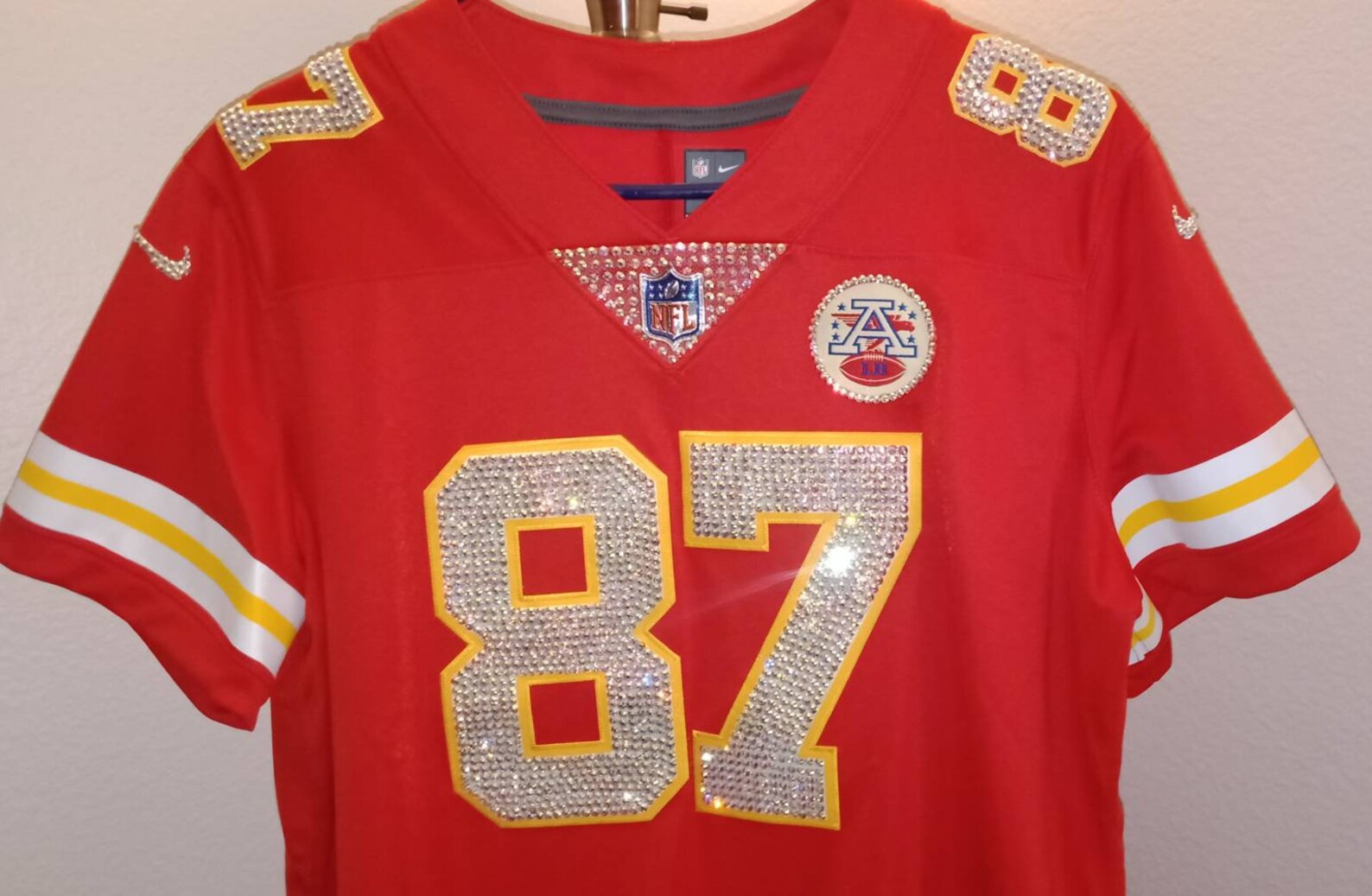 Kansas City Football Custom Crystal Bling Service jersey is a Etsy