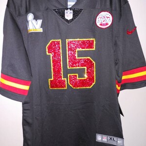 Kansas City Football Custom Crystal bling Service *Jersey is a display, jersey not included) *read description