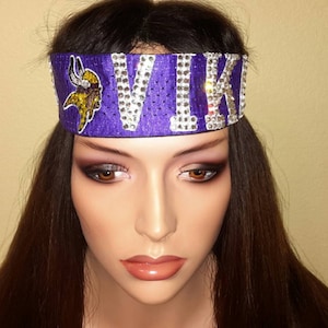Minnesota Football Vikings Custom Crystal blinged out headband