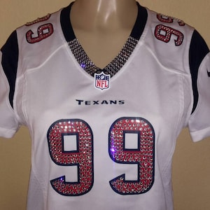 Houston Footballs Texans Custom Crystal Blinged Service (Jersey is a display jersey not included) *Read Description*