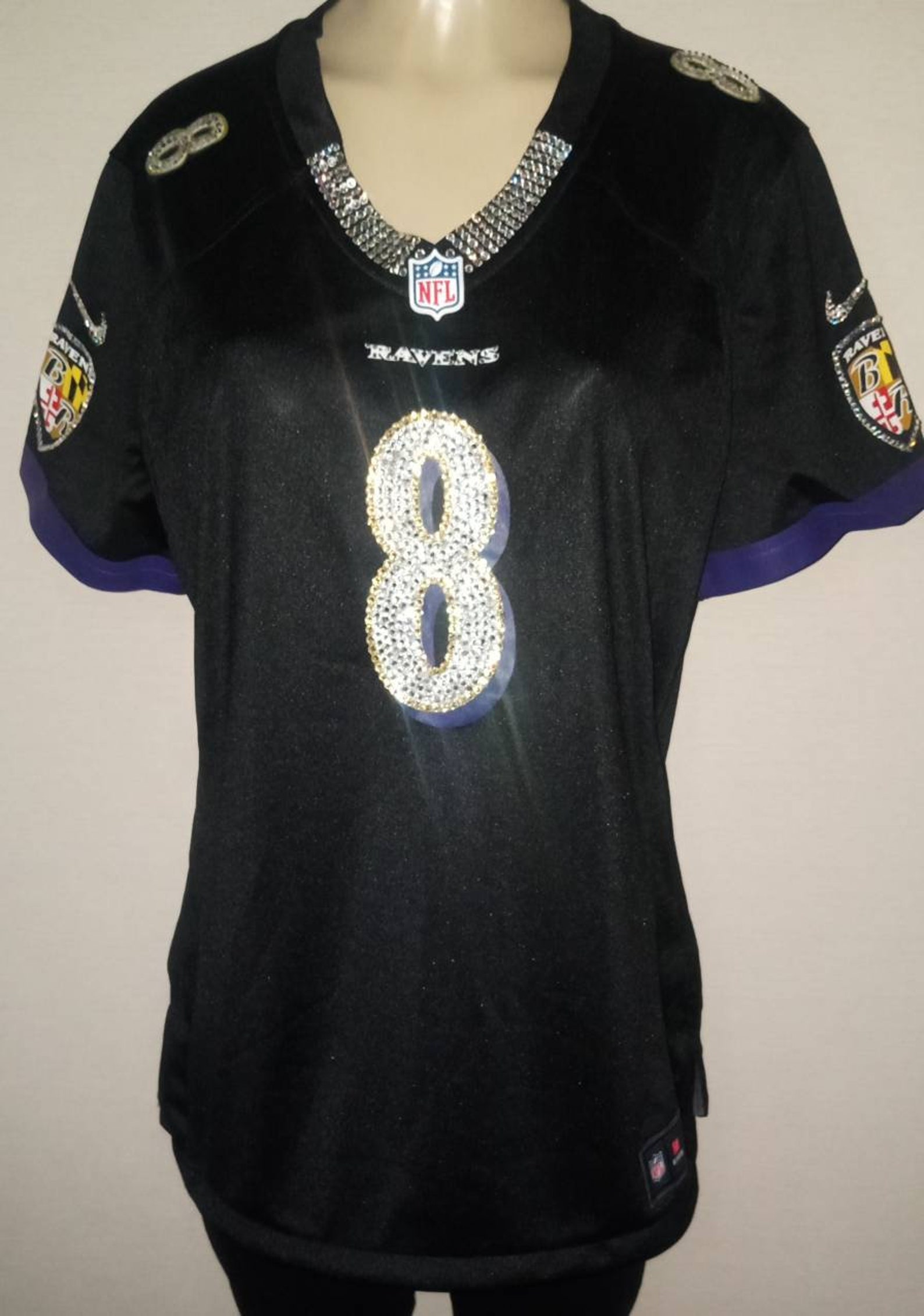 NFL Baltimore Ravens Swarovski Crystal bling jersey Jersey Etsy