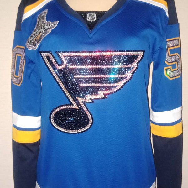 St Louis Hockey Blues Custom Crystal bling jersey (This jersey is a display, jersey not included) *read description*