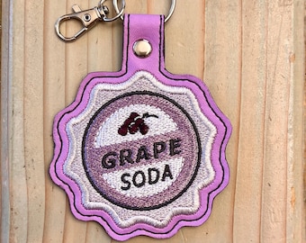 Grape Soda Keychain | Grape Soda Zipper Pull | Purple Keychain | Purple Purse Charm | Ready To Ship