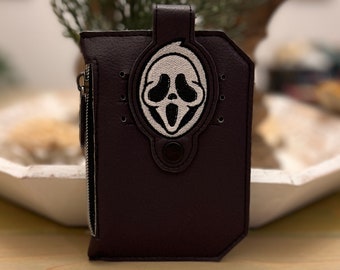 Scream Vinyl Pocket Pal | Dark Purple Coin Pouch | Small Card Slot Wallet | Ready To Ship