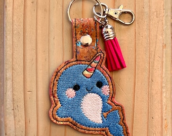 Narwhal Keychain | Narwhal Zipper Pull | Cute Narwhal Purse Charm | Ready To Ship