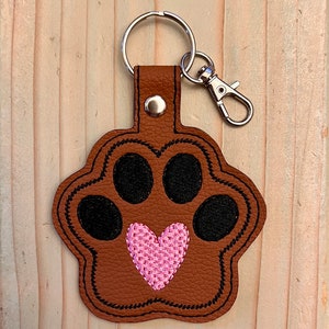 Doggy Paw Keychain Doggy Paw Key Fob Doggy Paw Purse Charm Doggy Love Dog Lover Ready To Ship image 1