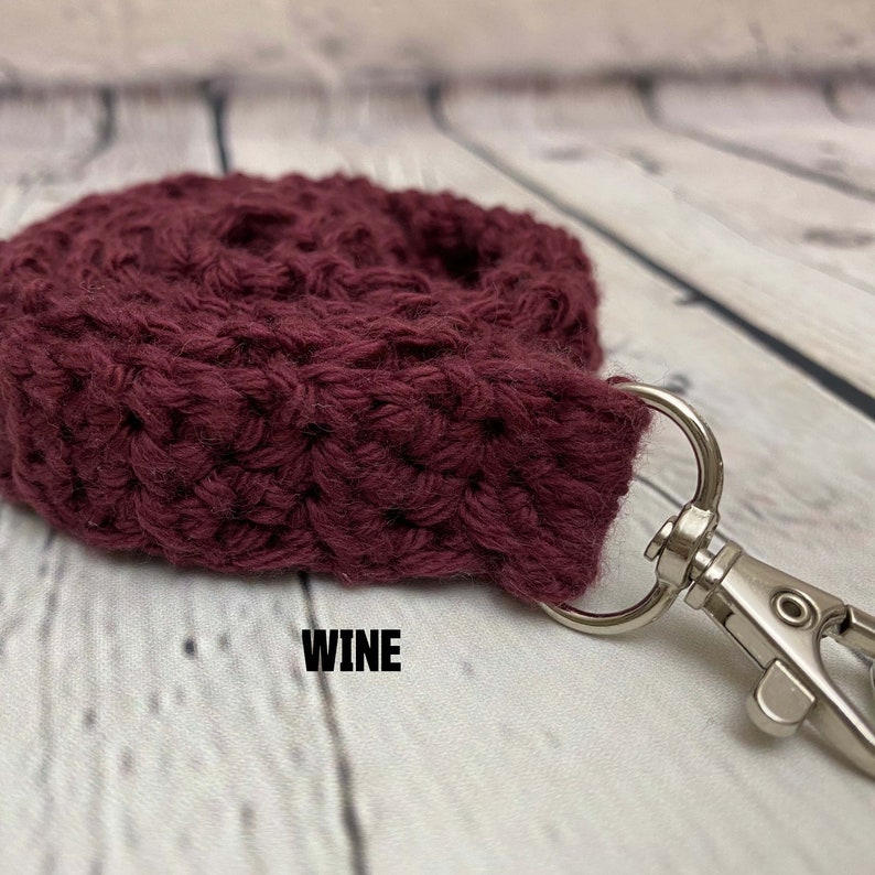 Red Crocheted Lanyard, Handmade Cotton Lanyard, Teacher Gifts, Gifts Under 10, ID Holder, Key Holder, Crocheted Key Holder image 2